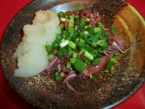 ホタルイカのバターしょう油炒め大根おろし添え